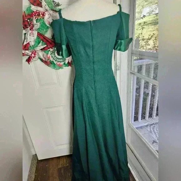 Vintage hunter green long prom dress size 8 ilgwu maxi - Picture 3 of 4
